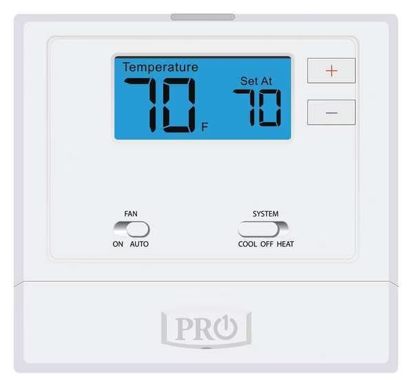 Non-Programmable Thermostat, 1 H 1 C, Wall Mount, Hardwired/Battery, 24VAC, Pro1 Iaq, Mfr#: T601-2