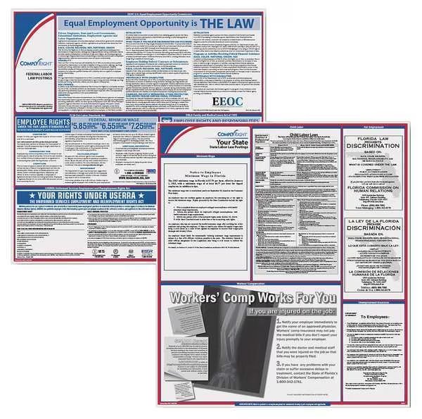Labor Law Poster Kit, SC, English, 2-1/2inW, Complyright, Mfr#: EFEDSTCRPSECSC