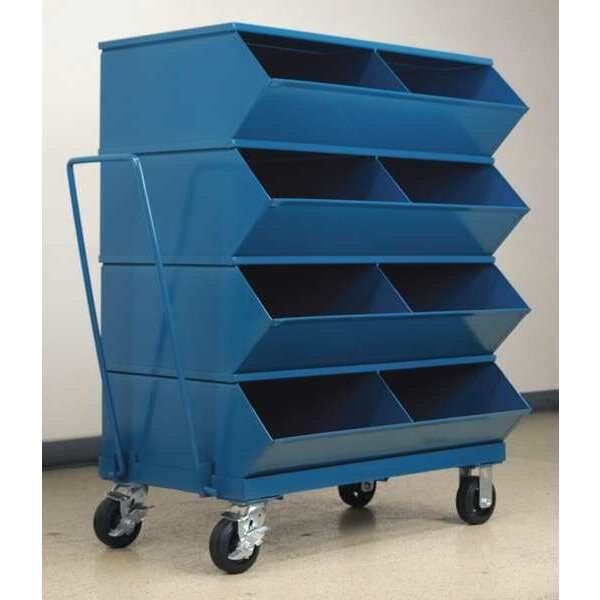 Steel Sectional Stacking Bin, 24 in D x 48 1/4 in H x 37 in W, 5 Shelves, Blue, Stackbin, Mfr#: 3-58SSMB