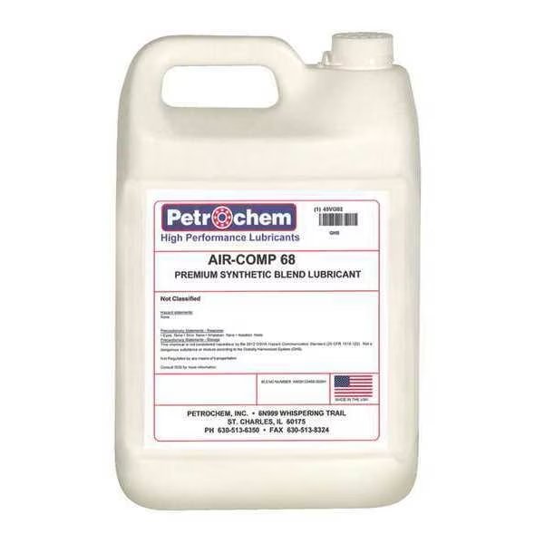 Compressor Oil, 1 gal., Jug, Synthetic Oil, Petrochem, Mfr#: AIR-COMP 68-001