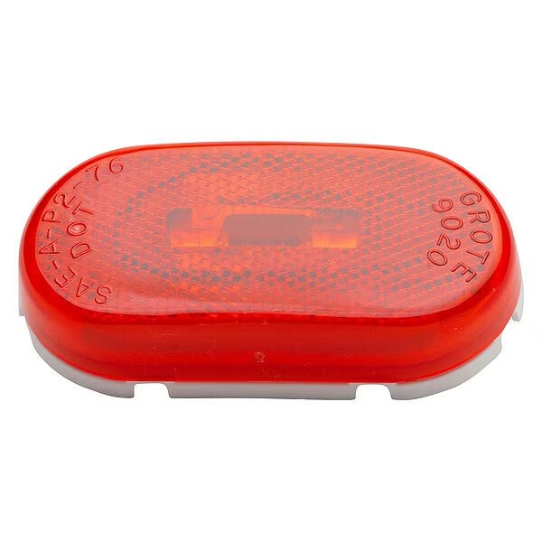 Marker Lamp, Oval With Reflector, Red, Grote, Mfr#: 45932
