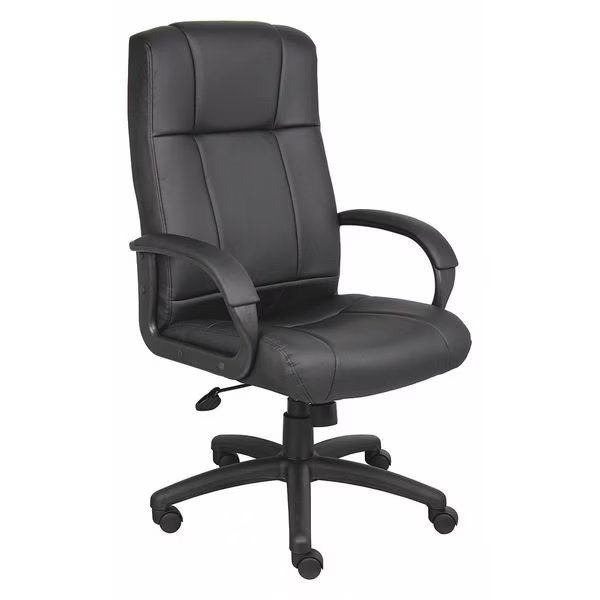 Vinyl Executive Chair, 23 1/2-, Fixed, Black, EnjoyTool Select, Mfr#: 452R11