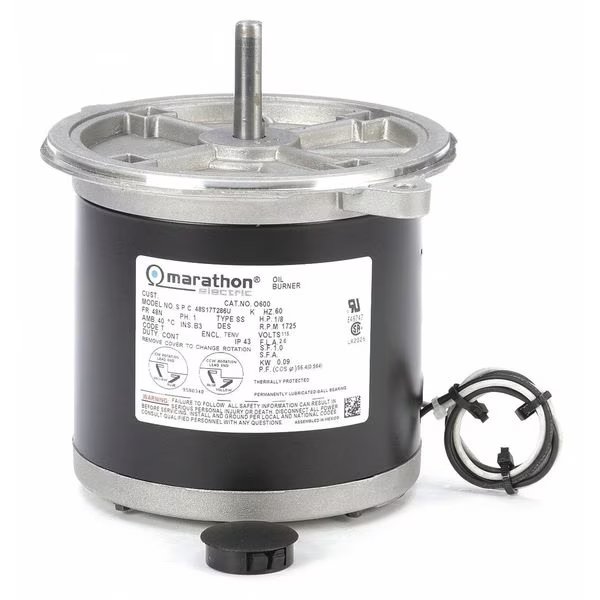 Oil Burner Motor, 1/2 HP, 3450 rpm, Marathon Motors, Mfr#: 048C34D2028