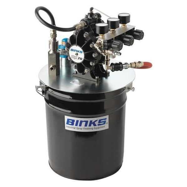 Diaphragm Pump, Include Agitator, 18 in. L, Binks, Mfr#: DX70R3-PFA