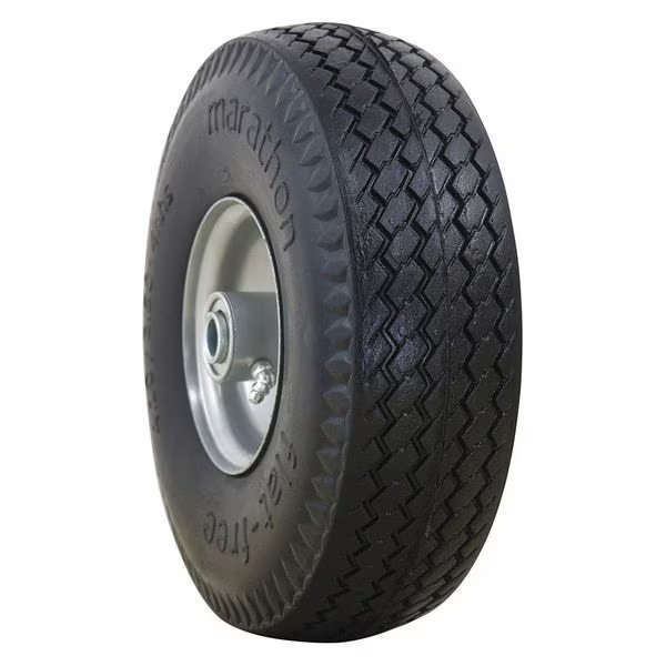 Flat Free Wheel, Polyurethane, 300 lb, Gray, Marastar, Mfr#: 30030