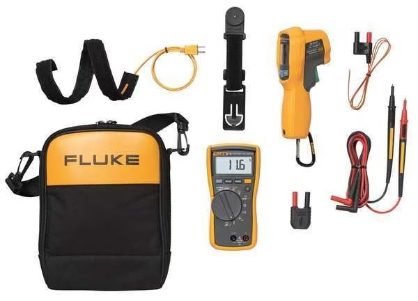 Multimeter/IR Thermometer Kit, Fluke, Mfr#: FLUKE-116/62Max+