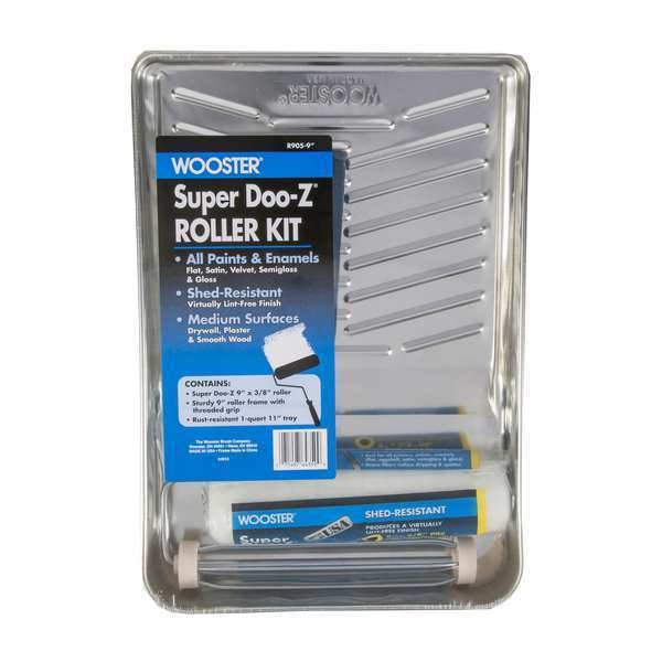 Paint Roller Kit, 9 in. L, 3 Pieces, Wooster, Mfr#: R905-9
