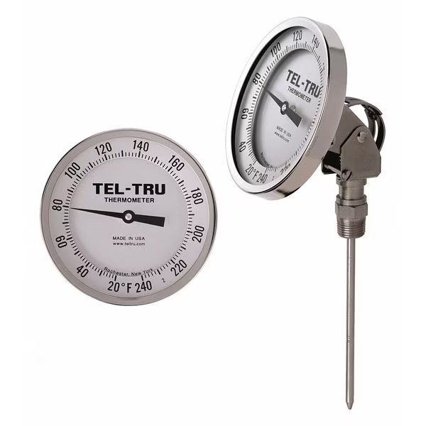 Analog Dial Thermometer, Stem 2-1/2