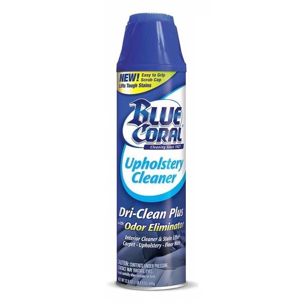 Automotive Upholstery Cleaner Dri-Clean Plus With Odor Eliminator, Aerosol Spray Can, 22.8 oz, Blue Coral, Mfr#: BLUEDC22