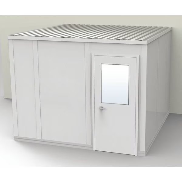 3-Wall Modular In-Plant Office, 8 ft 1 3/4 in H, 10 ft 4 1/2 in W, 10 ft 1 1/4 in D, Gray, Porta-Fab, Mfr#: GV1010G-3