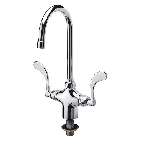 Wristblade Handle 1-7/8" Mount, 1 Hole Gooseneck Laboratory Faucet, Polished chrome, Zurn, Mfr#: Z826B4-XL