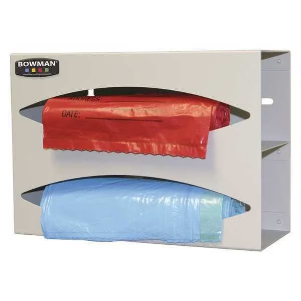 Bag Dispenser Double, 7-7/64 in. H, Bowman Dispensers, Mfr#: BG002-0512