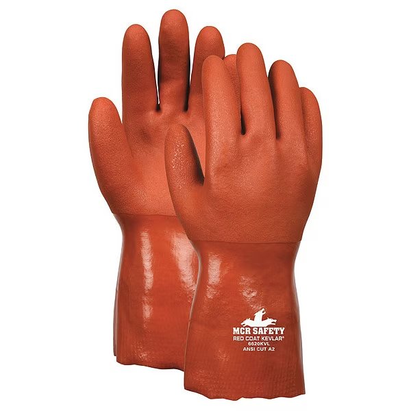 12" Chemical Resistant Gloves, PVC, L, 12PK, Mcr Safety, Mfr#: 6620KVL