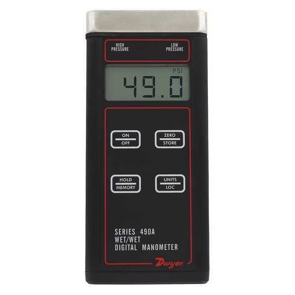 Digital Hydronic Manometer, 500 psi, Dwyer Instruments, Mfr#: 490A-5