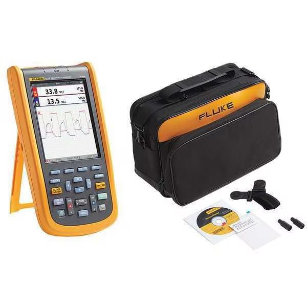 Compact Handheld Oscilloscope, 20 MHz, 2 Channels, 5.7 in Color TFT, Fluke, Mfr#: FLUKE-123BS/WWG