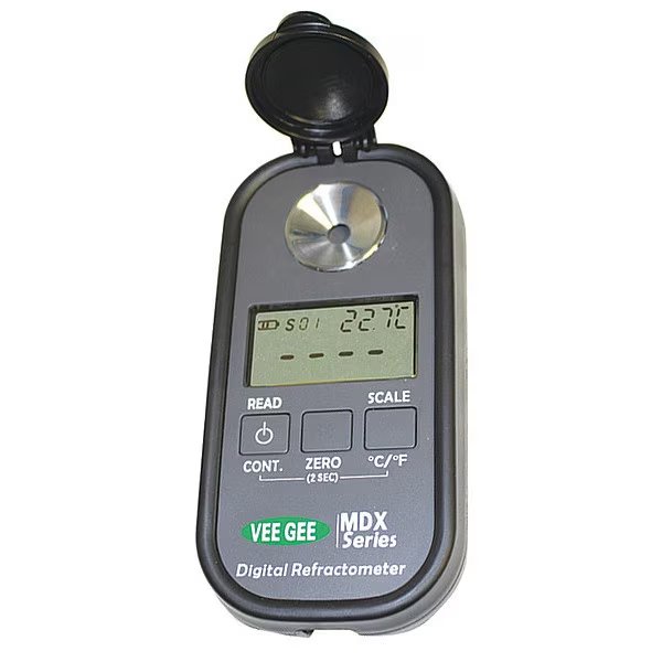 Digital Refractometer, nD, Brix, 0.0-50.0%, Vee Gee, Mfr#: MDX-101