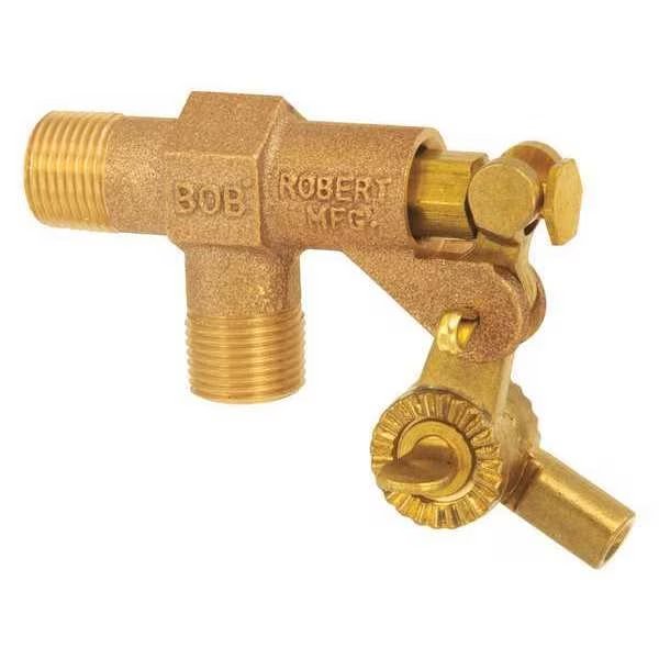 Float Valve, 1/2 in., Pipe, Brass, MNPT, Bob, Mfr#: R400-1/2