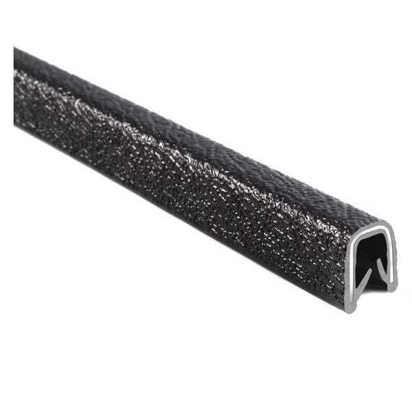 Fit Trim Edge, PVC, Aluminum, 25 ft Length, 0.39 in Overall Width, Trim-Lok, Mfr#: 1600B3-317-25