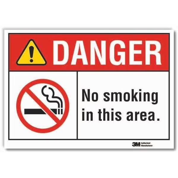 No Smoking Danger Reflective Label, 10