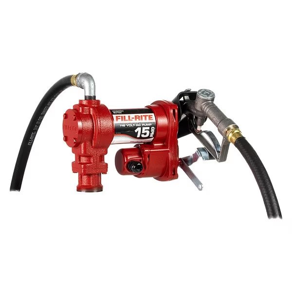 Fuel Transfer Pump, 115VAC, 15 GPM, 1/6 HP, Cast Iron, 1 in. NPT Inlet, Fill-Rite, Mfr#: FR604H