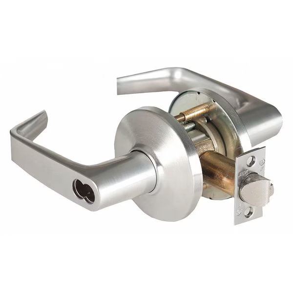 Door Lever Lockset, 2-3/4" Strike Dim, Best, Mfr#: 9K37D15CSTK626