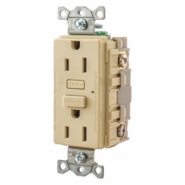 GFCI Receptacle, Self-Testing, 2 Poles, EnjoyTool Select, Mfr#: GF15I