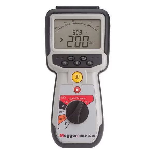 Battery Operated Megohmmeter, 1000VDC, Megger, Mfr#: MIT410/2