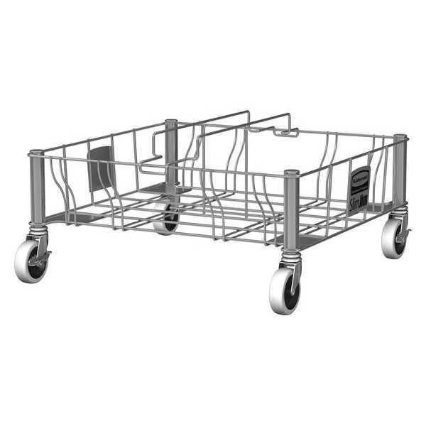 Container Dolly, 200 lb, Double, 9in H, Gray, Rubbermaid Commercial, Mfr#: 1956191