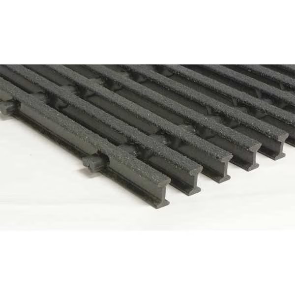 Industrial Pultruded Grating, 96 in Span, Grit-Top Surface, Vi-Corr Resin, Dark Gray, Fibergrate, Mfr#: 872090