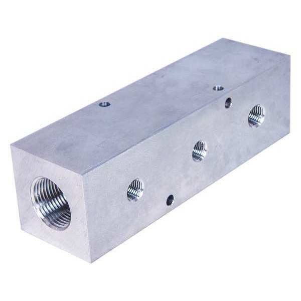 Manifold, 3 Outlets, Outlet Size 3/4", 9" L, Pneumadyne, Mfr#: M40-750-3