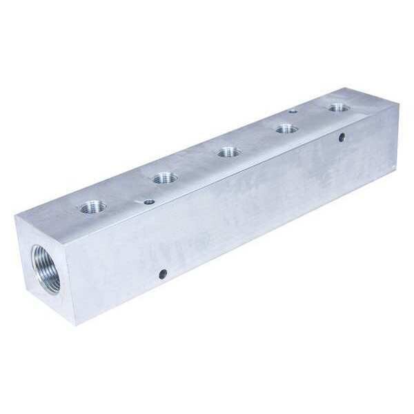 Manifold, 5 Outlets, Outlet Size 3/4", 15"L, Pneumadyne, Mfr#: M40-750-5