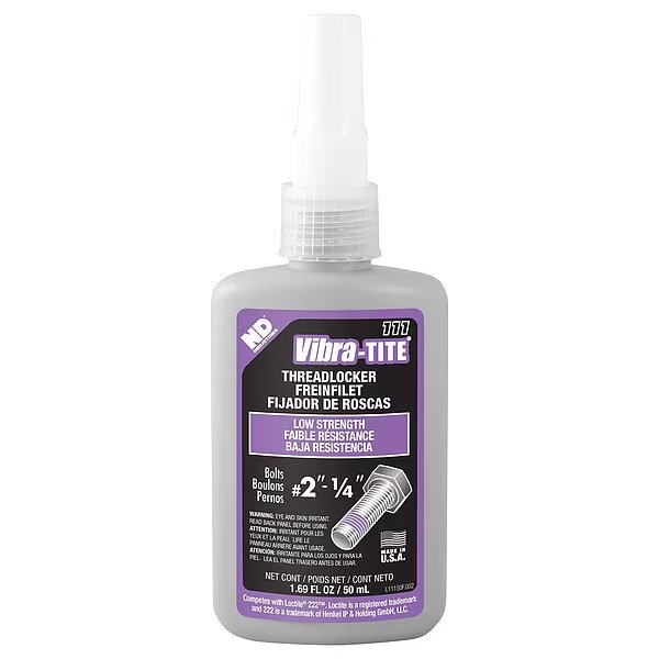 Threadlocker, VIBRA-TITE 111, Purple, Low Strength, Liquid, 50 mL Bottle, Vibra-Tite, Mfr#: 11150