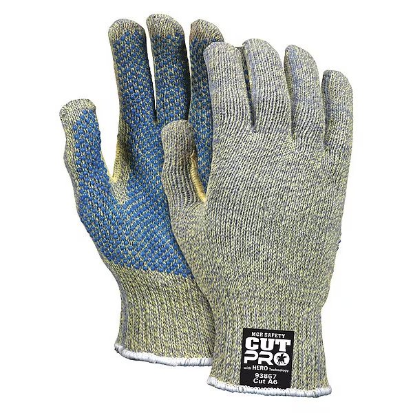 Cut Resistant Coated Gloves, A4 Cut Level, 7 ga, Yellow, S ( 7 ), Mcr Safety, Mfr#: 93867S