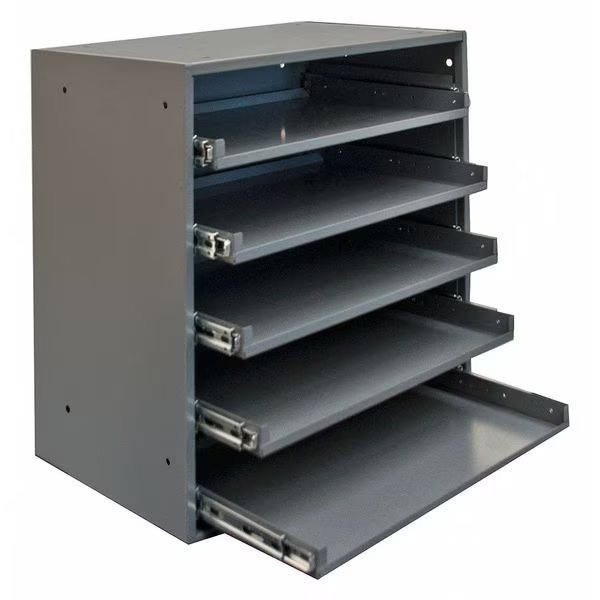 Sliding Drawer Cabinet Frame, 5 Drawers, 20 1/2 in W x 12 1/2 in D x 21 in H, Durham Mfg, Mfr#: 305B-95