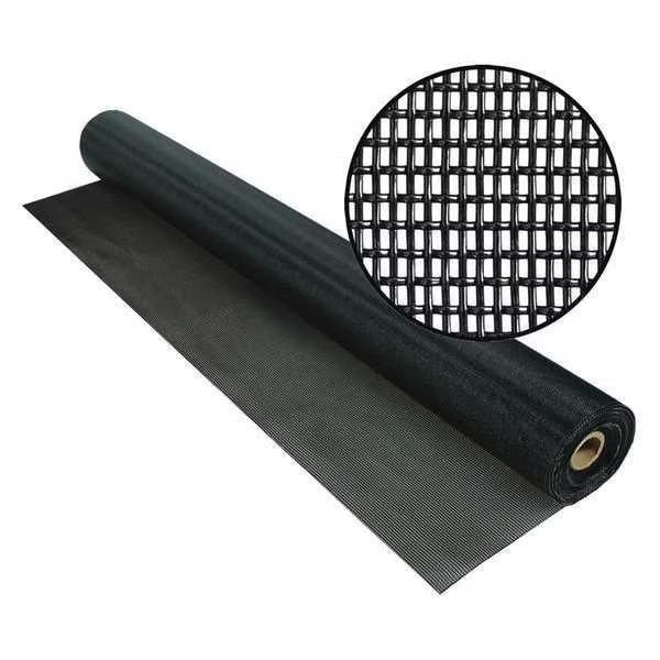 Pet Door and Window Screen, Vinyl Coated Polyester, 72 in W, 50 ft L, 0.025 in Wire Dia, Black, Phifer, Mfr#: 3009403