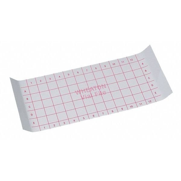 Index Card, For 60 Vials Store Case, PK35, Wheaton, Mfr#: 228783