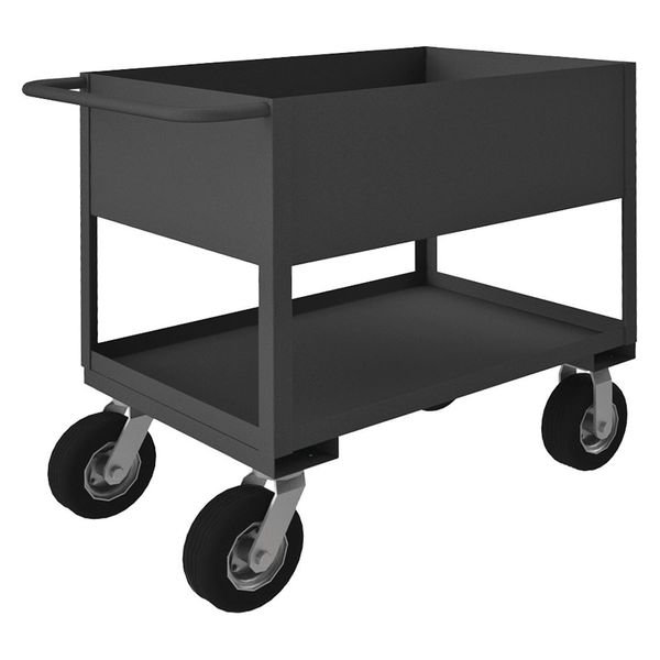 Utility Cart with Deep Lipped Metal Shelves, Steel, Flat, 2 Shelves, 1,200 lb, EnjoyTool Select, Mfr#: RSC12-243636-2-8PN-95