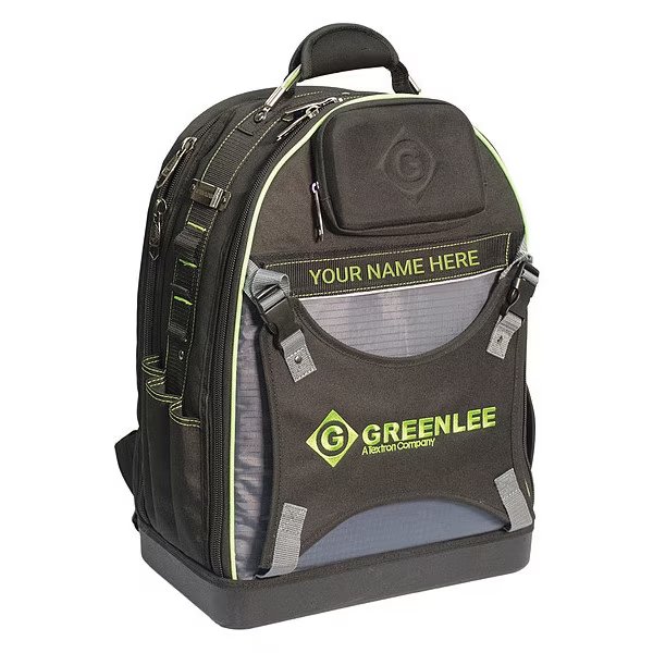 Professional Tool Backpack, Black, Polyester, 30 Pockets, Greenlee, Mfr#: 0158-26