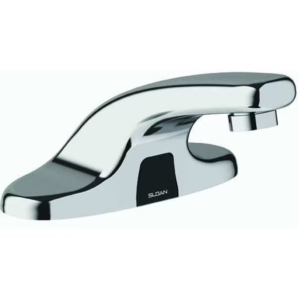 Sensor 4" Mount, 3 Hole Low Arc Bathroom Faucet, Polished chrome, Sloan, Mfr#: ETF-600-PLG-TEE-CP-0.5GPM-MLM-IR-FCT