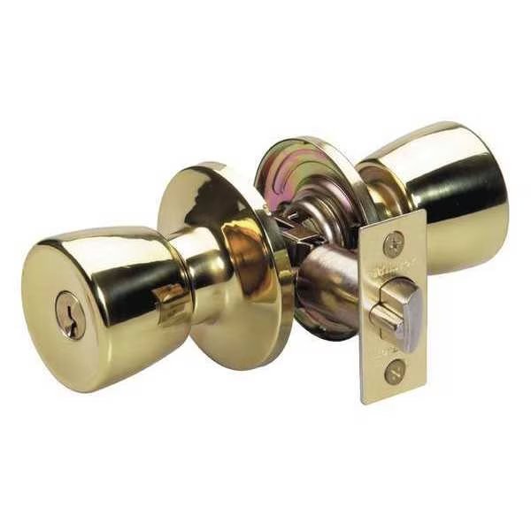Knob Lockset, Tulip Style, Polished Brass, Master Lock, Mfr#: TU0103KA