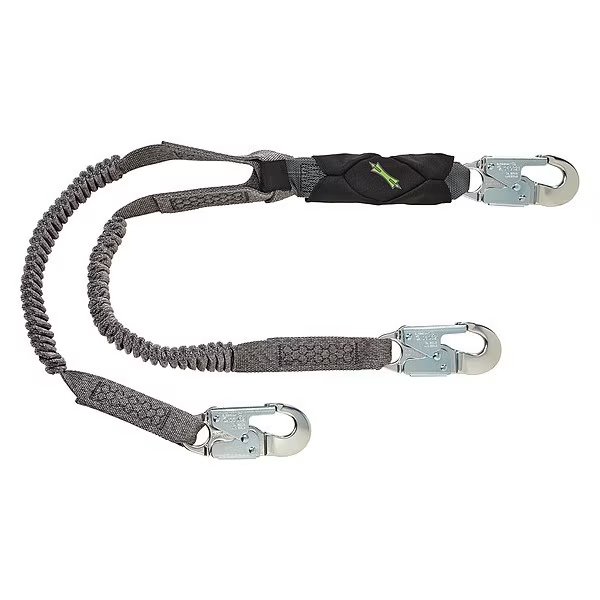 Shock-Absorbing Lanyard, 310 lb Weight Capacity, Black/Gray, Msa Safety, Mfr#: 10193553