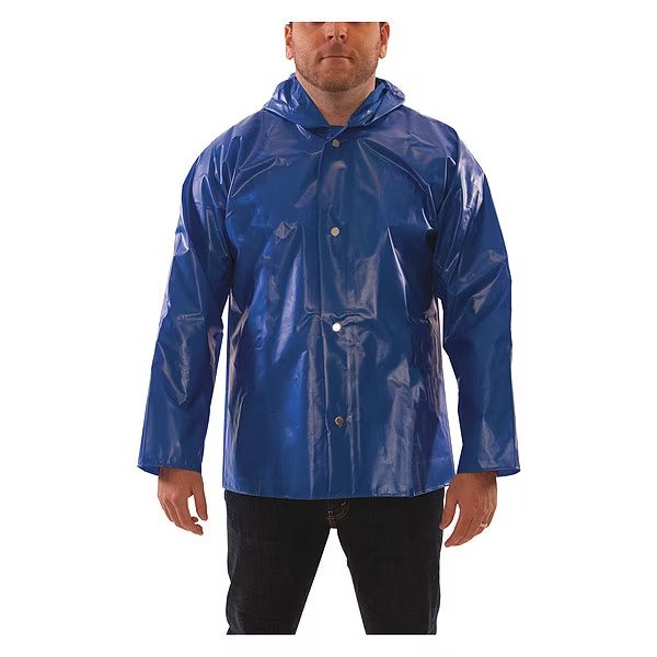 Rain Jacket, L, Blue, Polyurethane, Mens, Tingley, Mfr#: J22161