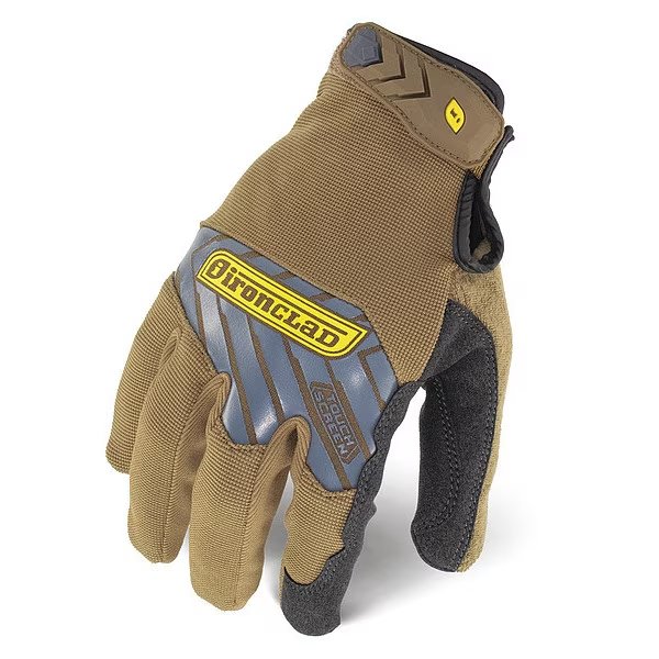 Mechanics Touchscreen Gloves, XL, Tan/Silver, Polyester, Ironclad Performance Wear, Mfr#: IEX-PPG-05-XL