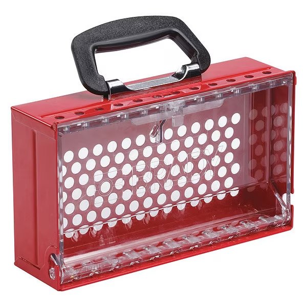 Group Lockout Box, Red, 10-1/2
