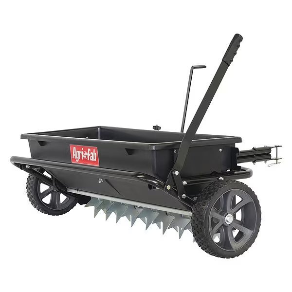 100 lbs Cap Regulated Drop Spreader For Garden & Lawn Mowers, Up to 4 ft Spread, Fixed T Handle, Agri-Fab, Mfr#: 45-0543