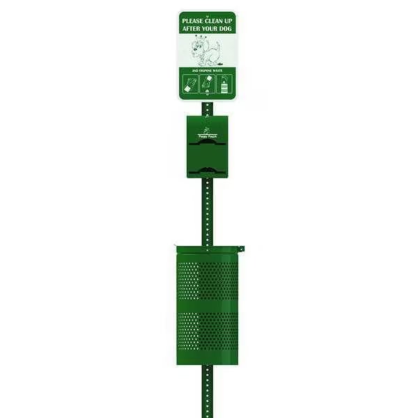 10 gal. Round Green Trash Can, Poopy Pouch, Mfr#: PP-SD-01-2R400-WP