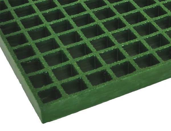Molded Grating, 60 in Span, Grit-Top Surface, Corvex Resin, Green, Fibergrate, Mfr#: 878860