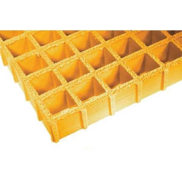 Molded Grating, 96 in Span, Grit-Top Surface, Corvex Resin, Yellow, Fibergrate, Mfr#: 878804