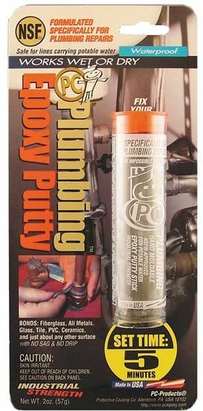 Gray Epoxy Plumbing Putty, 2 oz. Package, Pc Products, Mfr#: 025598