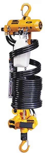 Air Chain Hoist, 500 lb. Cap., 6.5 ft. Lft, Harrington, Mfr#: AH500M-6.5